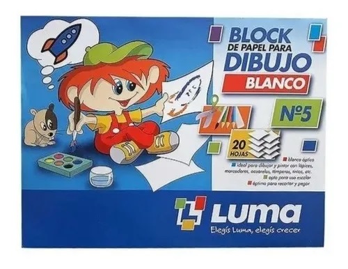 BLOCK DE DIBUJO LUMA N°5 BLANCO X 20H. (81-50)