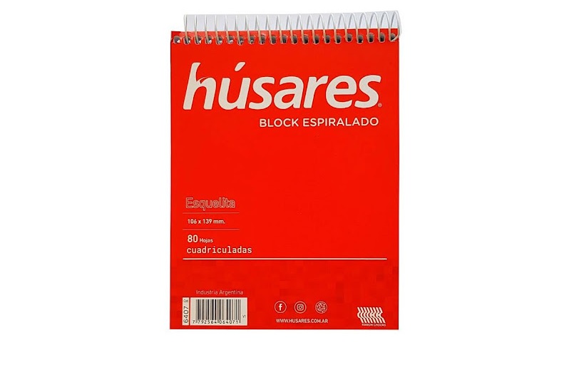 BLOCK HUSARES ESQUELITA X 80H. =/#/LISO C/ESP (6406)