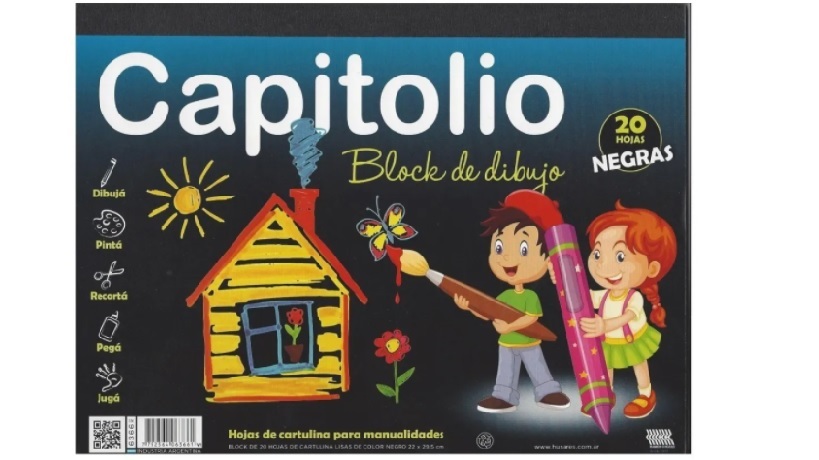 BLOCK DE DIBUJO CAPITOLIO N°5 NEGRO X 20H (6366)