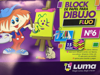 BLOCK DE DIBUJO LUMA N°6 FLUO X 15H. (81-62)