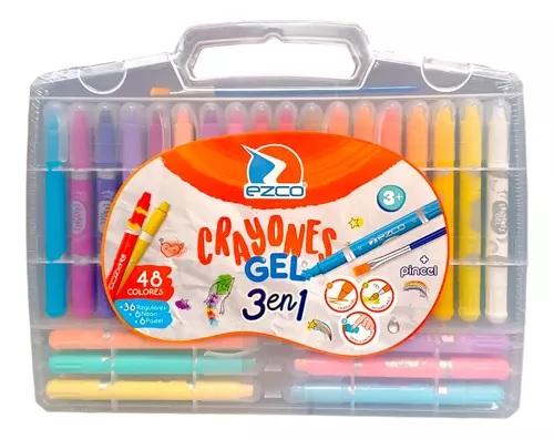 CRAYONES EZCO VALIJA GEL X48 + PINCEL (403900-48)