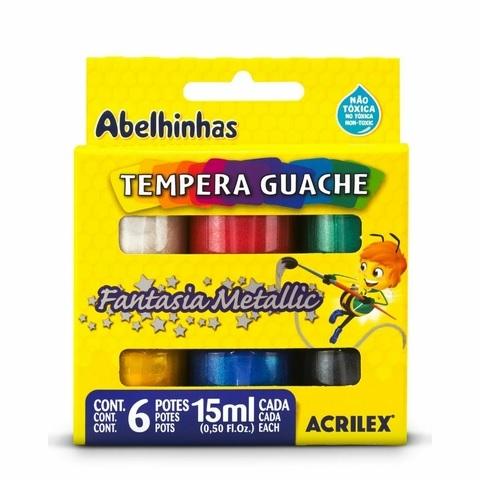 TEMPERA ACRILEX FANTASIA METALIC X6U SURTIDAS.