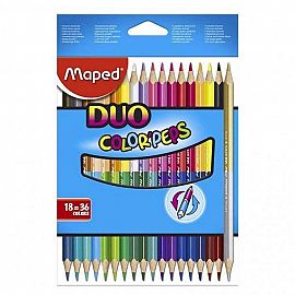 LAPIZ COLOR MAPED BICOLOR PEPS ESTUCHE X18U. (829601)