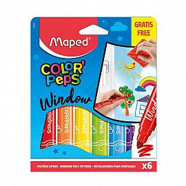 MARCADOR ESCOLAR MAPED COLOR PEPS WINDOW X6U. (844820)