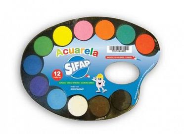 ACUARELA SIFAP X 12 COLORES + PINCEL (906103)