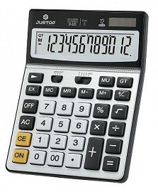 CALCULADORA JUSTOP JP-625 12 DIGITOS GRANDE DE MESA