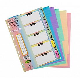 SEPARADOR LAMA A4 PVC 5 POS. PASTEL (5TBA150A4P)