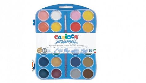 ACUARELA CARIOCA X 24 COLORES ESTUCHE + PINCEL (42401)