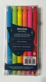 ROLLER BALL MOOVING TINTA GEL RT X 6U. V/COLORES (3081006)