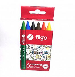 CRAYON DE CERA FILGO 6 COLORES (WXC-E6-SUR)