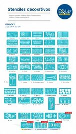 STENCILES EQ ARTE GRANDES 13,5X30 V/MODELOS C/U