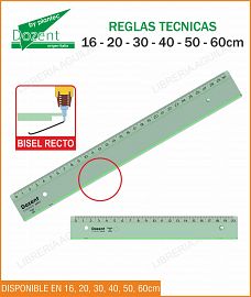 REGLA DOZENT TEC. DE 60 CM VERDE TRANSP (2623)