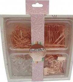 SET IBICRAFT TENDANCE CLIP/CHINCHE/BINDER GOLD ROS ( 120102)