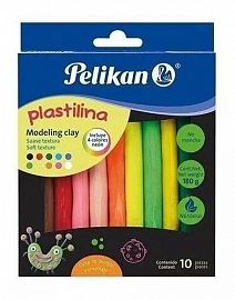 PLASTILINA PELIKAN NEON X10U SURTIDAS.