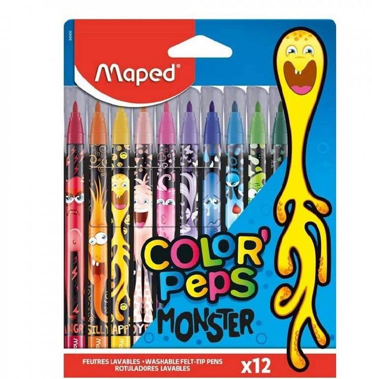 MARCADORES MAPED COLOR PEPS MONSTER X12  (845400)