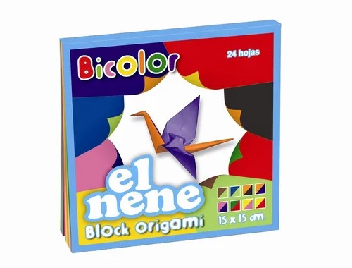 BLOCK DE DIBUJO EL NENE ORIGAMI 15X15 BICOLOR (210231)