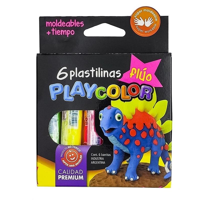PLASTILINA PLAYCOLOR X 6U. FLUO