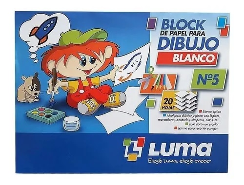 BLOCK DE DIBUJO LUMA Nº6 BLANCO X 20H (81-60)