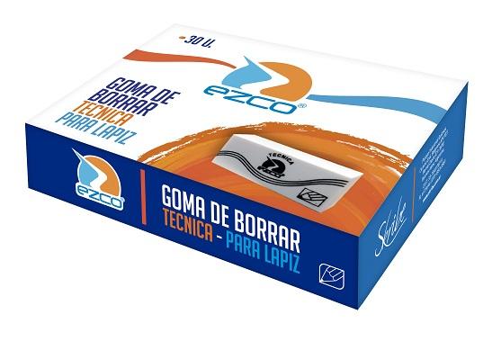 GOMA DE BORRAR EZCO PLASTICA TECNICA LAPIZ X30U.