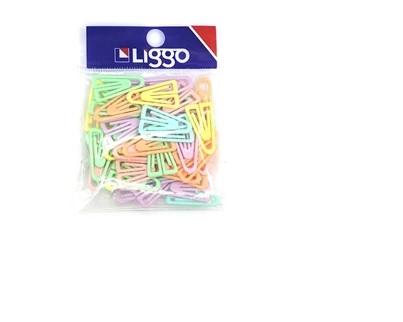 CLIPS PLASTICO LIGGOTRADE TRIANGULAR MEDIANO X 50U. PASTEL (525-0500)
