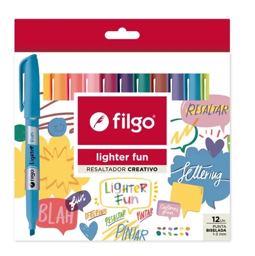 RESALTADOR FILGO LIGHTER FINE FUN X 12U. V/COLORES (SLF-E12-FUN)