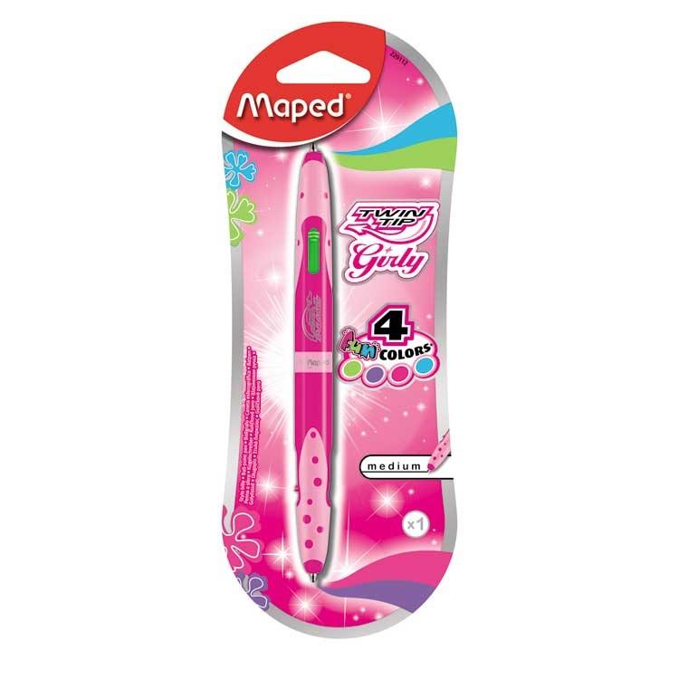 BOLIGRAFO MAPED TWIN TIP GIRLY 4 COLORES BLISTER C/U (229120)