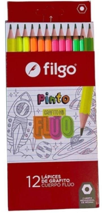 LAPIZ FILGO GRAFITO RESINA PINTO HB FLUO X12 (PN101-C12-HBF)