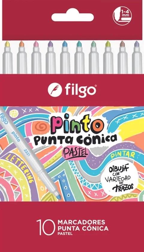 MARCADOR FILGO PINTO PUNTA CONICA ESTUCHE X10U. PASTEL (CM2221-E10-PAS)