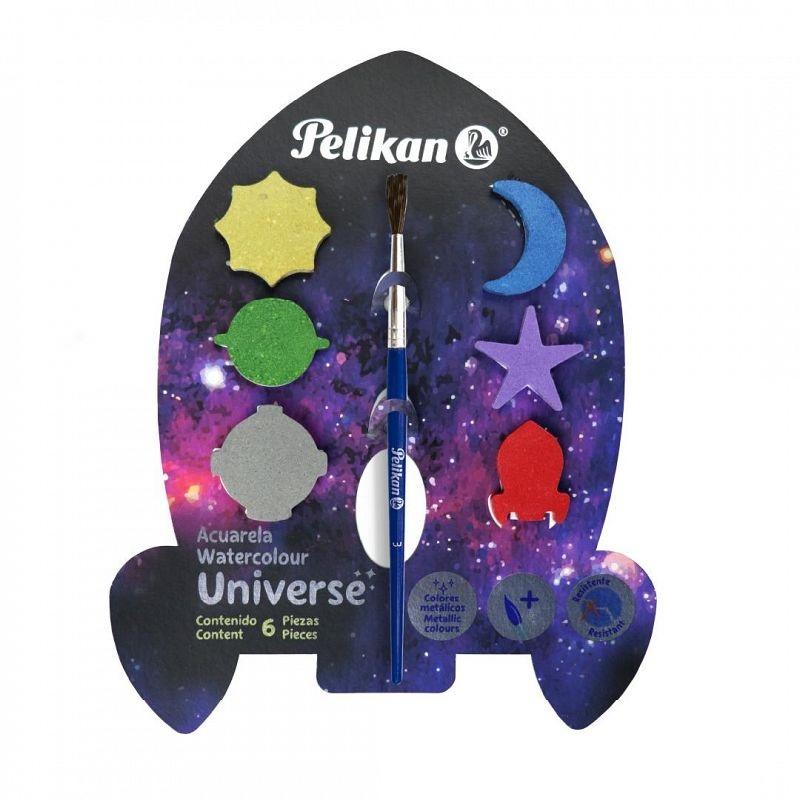 ACUARELA PELIKAN X 6 COLORES UNIVERSO.