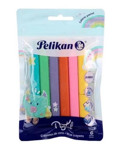 CRAYONES PELIKAN JUMBO TRIANG PASTEL X6U.