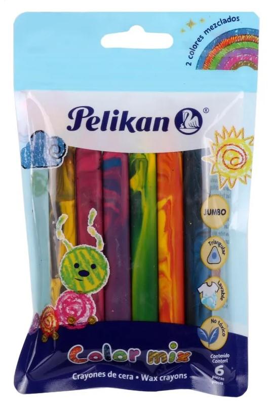 CRAYONES PELIKAN JUMBO TRIANG MIX  X6U.