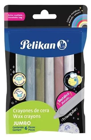 CRAYONES PELIKAN JUMBO TRIANG METALICO X6U.