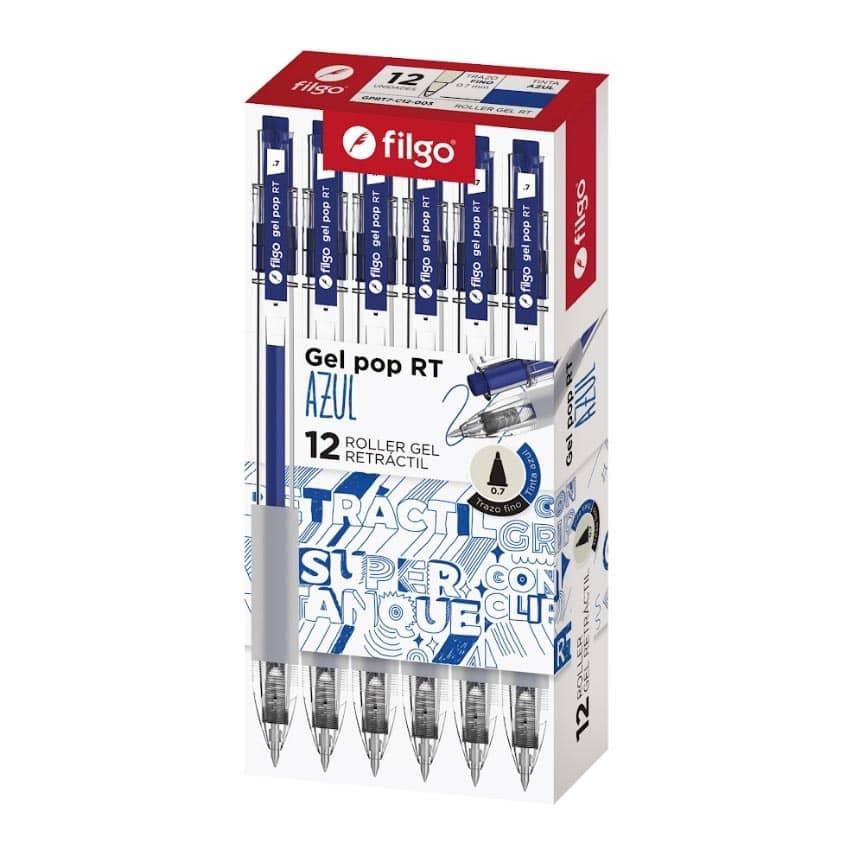 BOLIGRAFO FILGO RETRACTIL GEL POP V/COLORES X12U (GPRT7-C12)