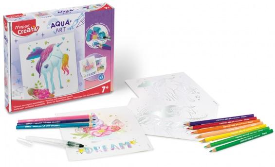 KIT MAPED PARA COLOREAR AQUA ART UNICORNIO X14 PIEZAS (907048)