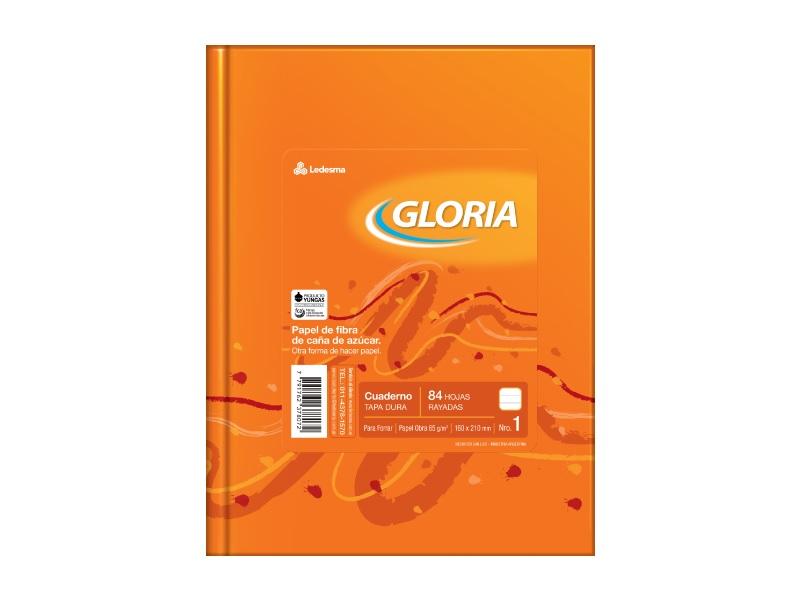 CUADERNO GLORIA T/DURA X84H. = P/FORRAR (100924)