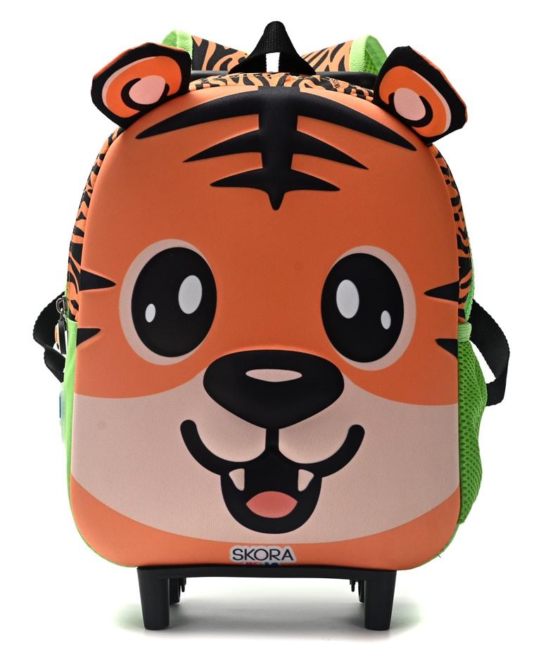 MOCHILA MODAX TERMOFORMADA HELLO KAWAI TIGRE C/CARRO 12