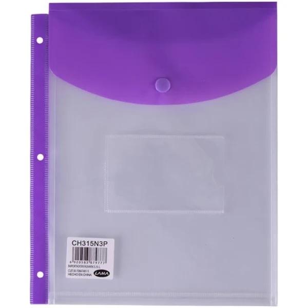 FOLIO C/SOLAPA CON 3 PERFORACIONES SURT.(CH316N3P)