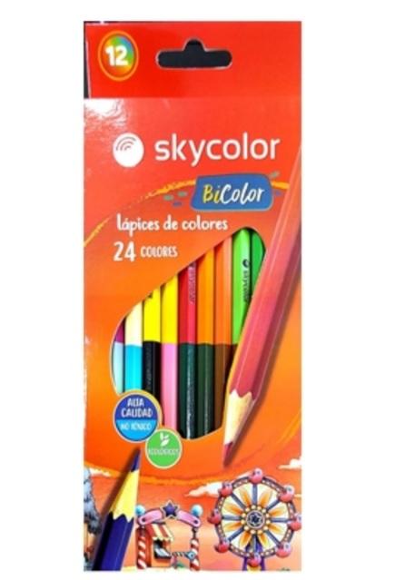 LAPICES DE COLORES SKYCOLOR BICOLOR X12U (JJ10121-24)