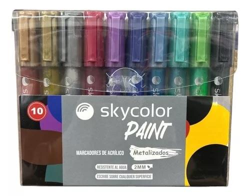 MARCADORES SKYCOLOR ACRILICOS METALIZADOS PAINT MIX X10U (JJ205623-ME)