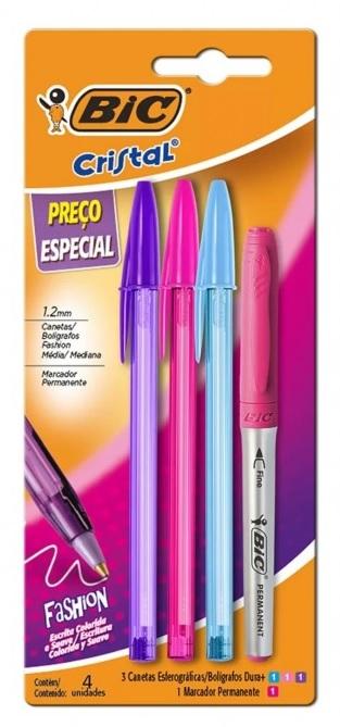 KIT BIC CRISTAL FASHION + MARCADOR PERMANENTE (9352711)