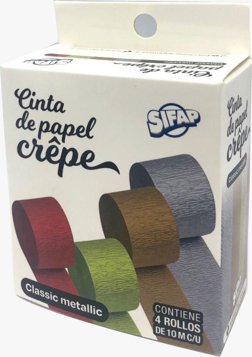 CINTA DE PAPEL CREPE SIFAP CLASICS METALICA X4U. (5301)