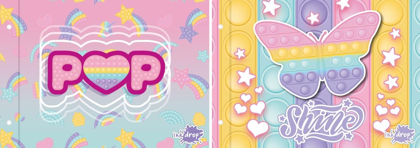 CARPETA INKDROP ESCOLAR N°5 POP IT PASTEL