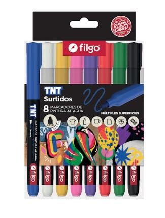 MARCADOR FILGO PINTURA AL AGUA TNT X8U SURTIDOS TRAZO FINO. (TNTM10-E8-SUR)