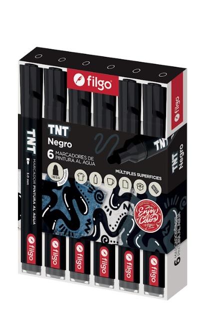 MARCADOR FILGO PINTURA AL AGUA TNT X6U C/U TRAZO MEDIO V/COLORES. (TNTM30-C6-006)