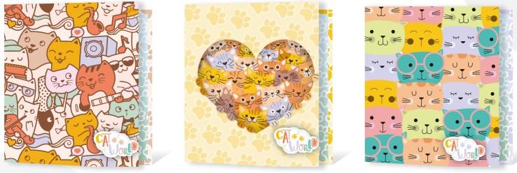 CARPETA REXON 3X40 HOLOGLITTER CAT WORLD