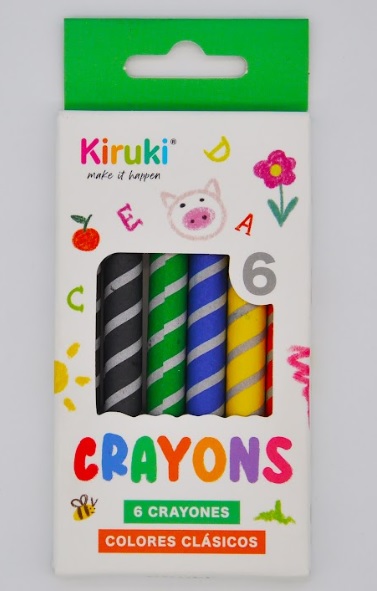 CRAYONES KIRUKI COLORES CLASICOS X6U (800001)