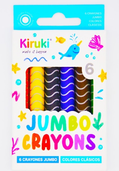 CRAYONES KIRUKI JUMBO COLORES CLASICOS X6U (800003)