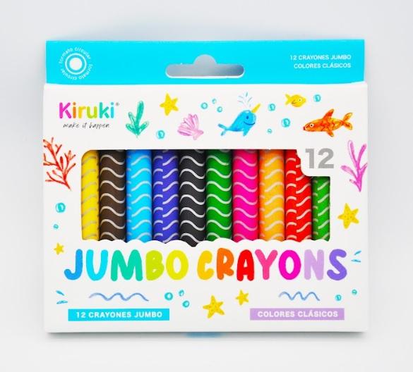 CRAYONES KIRUKI JUMBO COLORES CLASICOS X12U (800004)