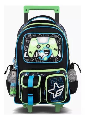 MOCHILA FOOTY GAME ON C/LUZ LED C/CARRO 18