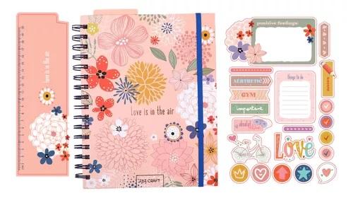 CUADERNO IBI CRAFT SPIRIT + STICKERS + REGLA C/ESPIRAL 15,2X20,3 CM 80H = (115140)